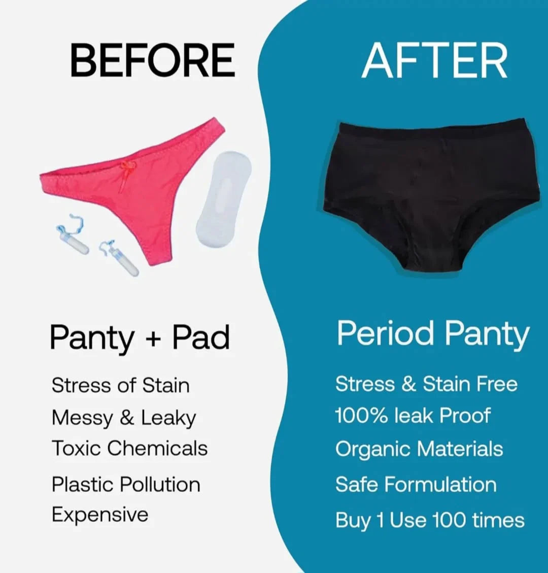 FawaQa | 4 Layered Leak Proof Period Panty for Heavy Flow