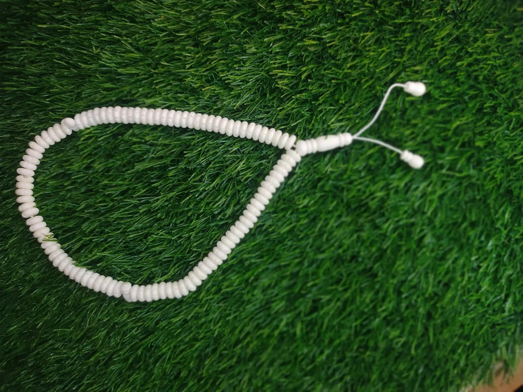 White Bead Natural Material Tasbih | 100 and 33 Beads - FawaQa