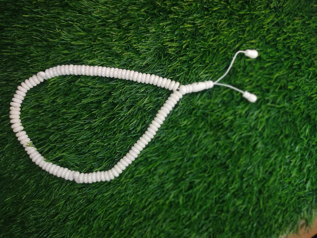 White Bead Natural Material Tasbih | 100 and 33 Beads - FawaQa