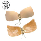 FawaQa Butterfly Strapless Bra | Silicon Self Sticky Invisible Bra with Drawstring for Women - FawaQa