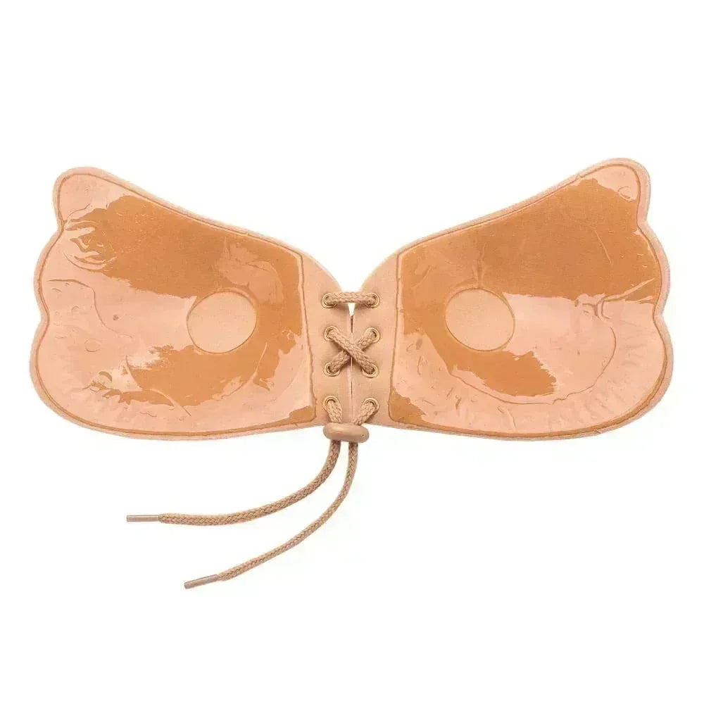 FawaQa Butterfly Strapless Bra | Silicon Self Sticky Invisible Bra with Drawstring for Women - FawaQa