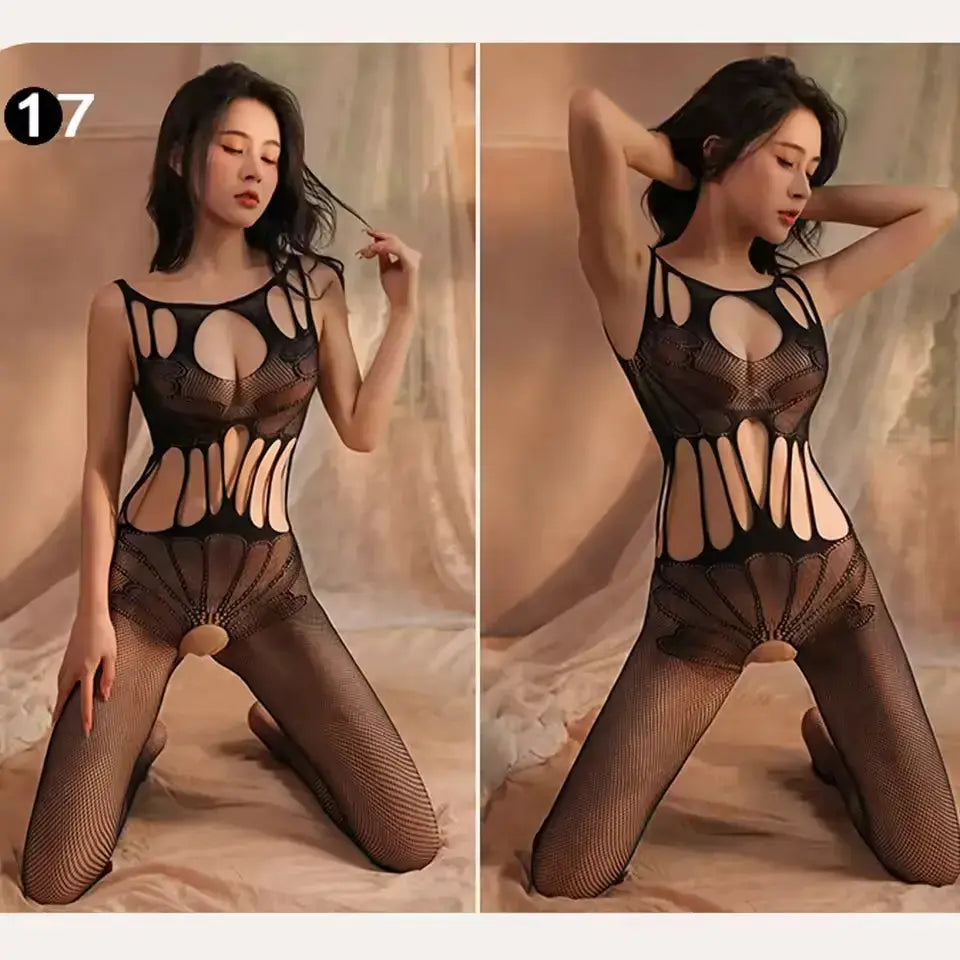 Fishnet Mesh Full Body Stocking – One-Piece Lingerie Bodysuit
