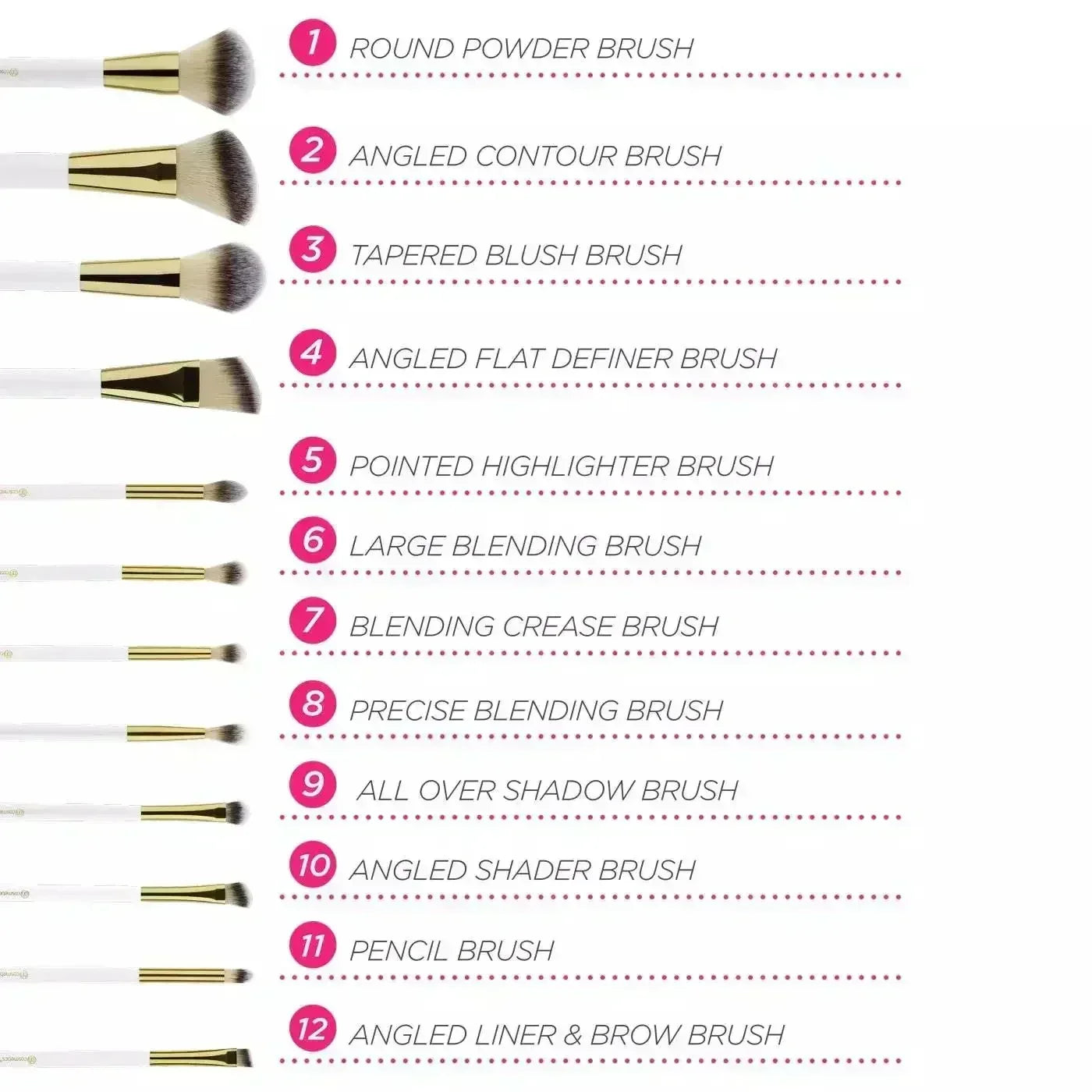 FawaQa | BH Cosmetics | Pink Studded Elegance 12 Piece Brush Set with a Brush Stand - FawaQa