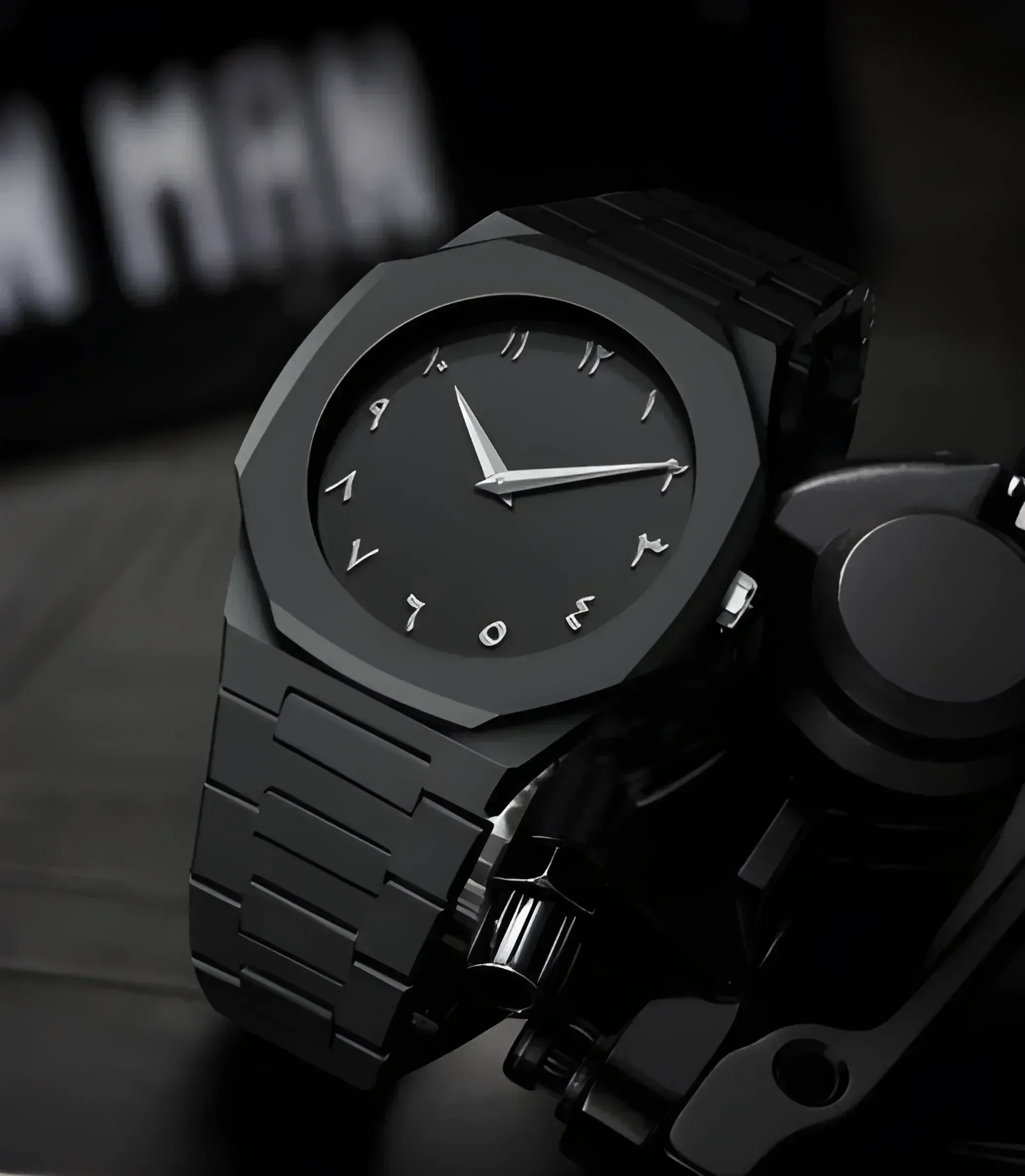FawaQa | Black Arabic Aura Premium Wristwatch - FawaQa